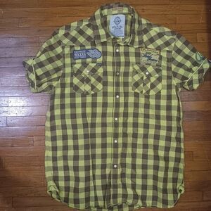Scotch & Soda Yellow and Brown Checkered Shirt